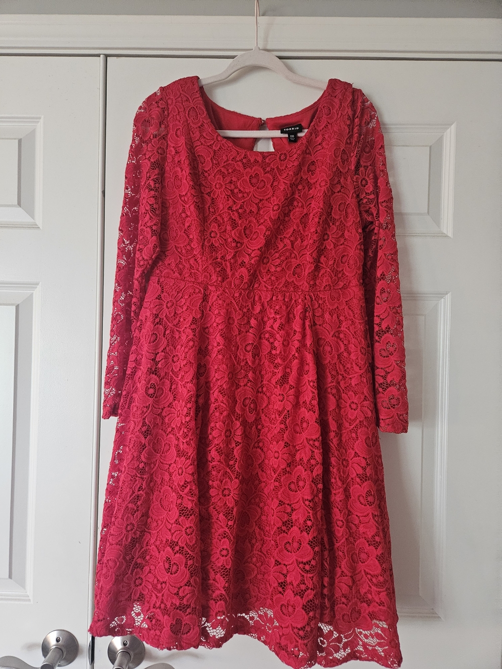 torrid Red Lace Long Sleeve Dress